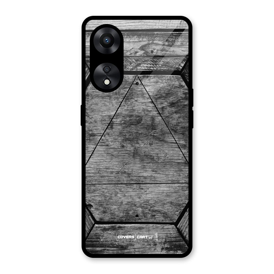 Wooden Hexagon Glass Back Case for Oppo A78