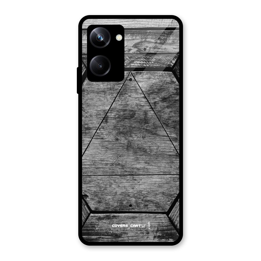 Wooden Hexagon Glass Back Case for Realme 10 Pro
