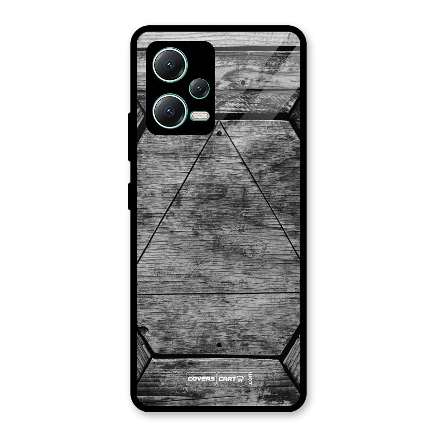 Wooden Hexagon Glass Back Case for Redmi Note 12 5G