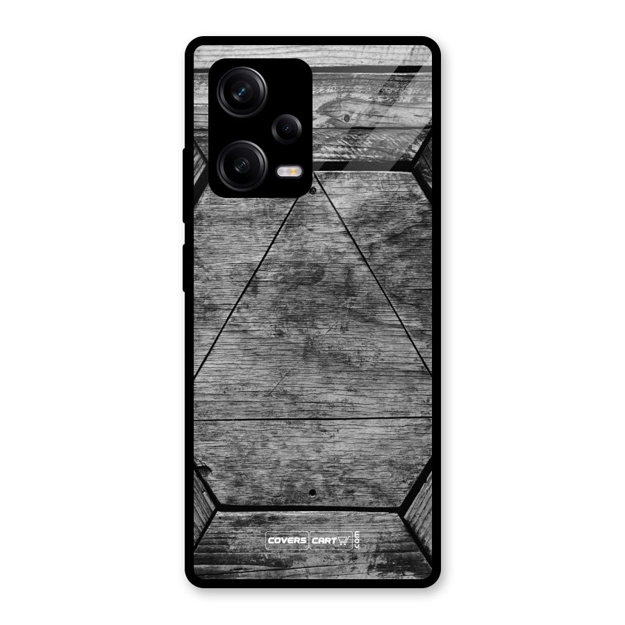 Wooden Hexagon Glass Back Case for Redmi Note 12 Pro