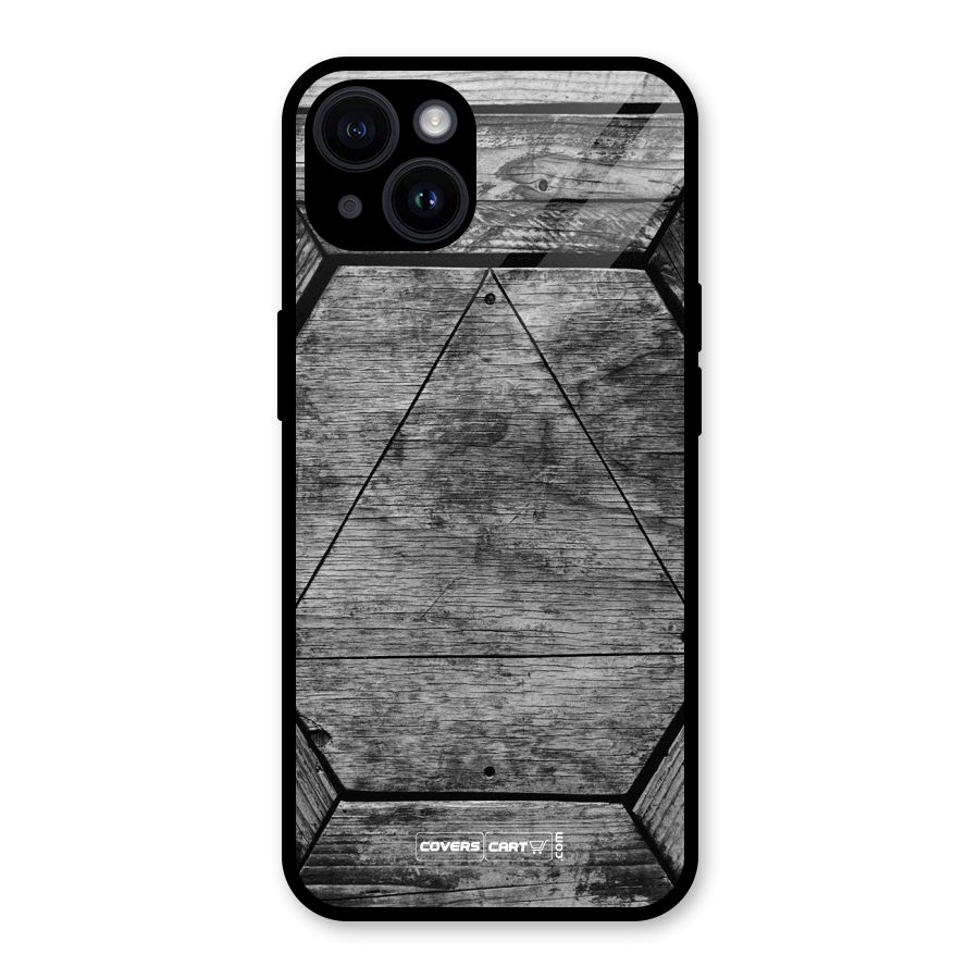 Wooden Hexagon Glass Back Case for iPhone 14