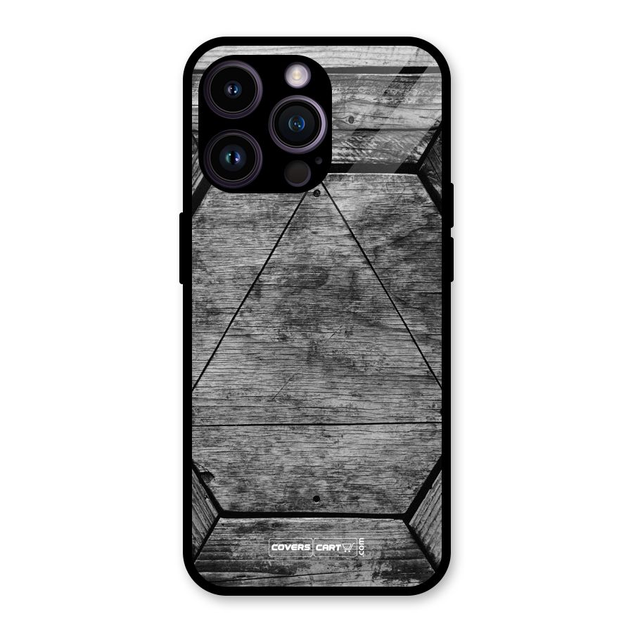 Wooden Hexagon Glass Back Case for iPhone 14 Pro Max