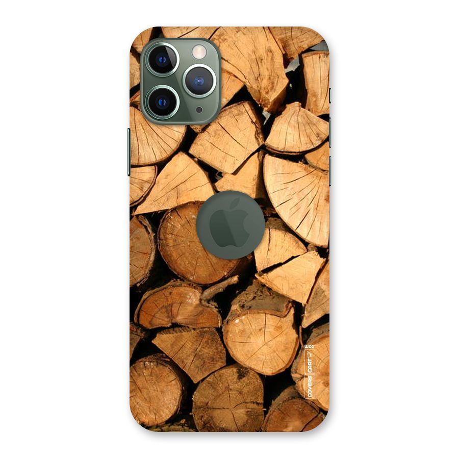 Wooden Logs Back Case for iPhone 11 Pro Logo  Cut