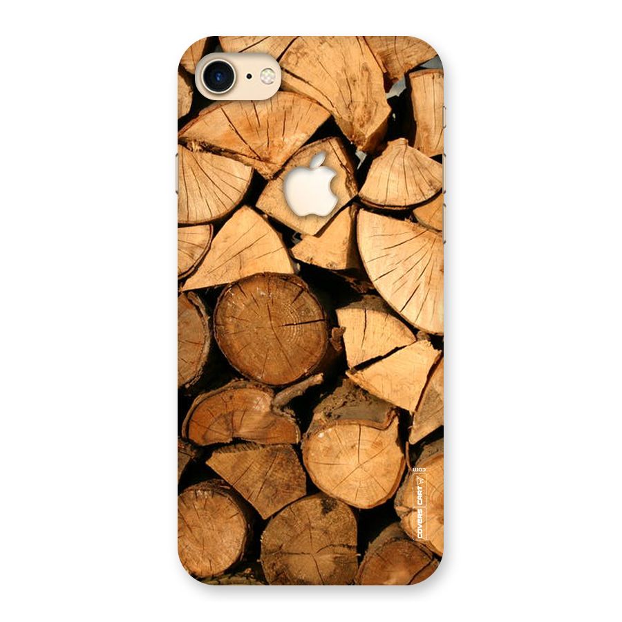 Wooden Logs Back Case for iPhone 7 Apple Cut