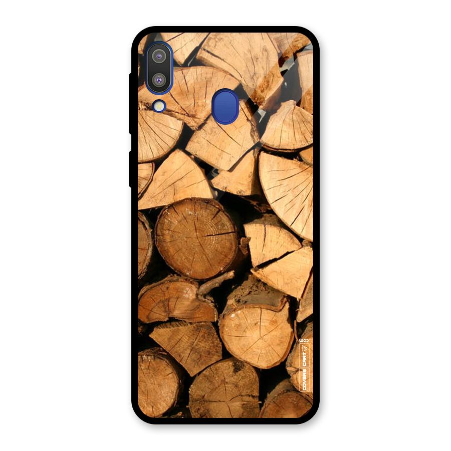 Wooden Logs Glass Back Case for Galaxy M20