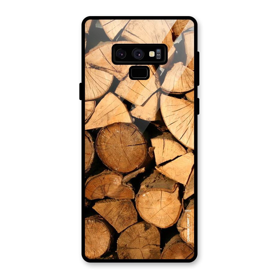 Wooden Logs Glass Back Case for Galaxy Note 9