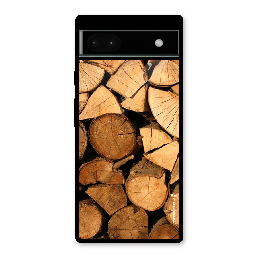 Wooden Logs Glass Back Case for Google Pixel 6a