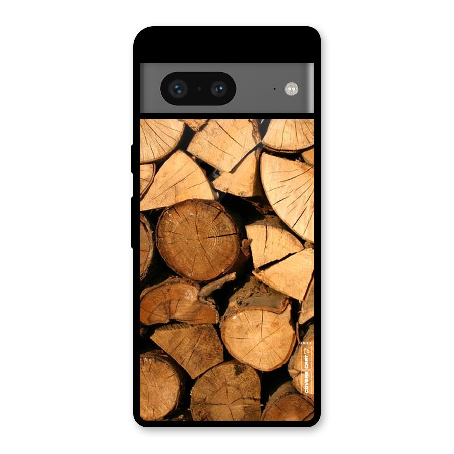 Wooden Logs Glass Back Case for Google Pixel 7