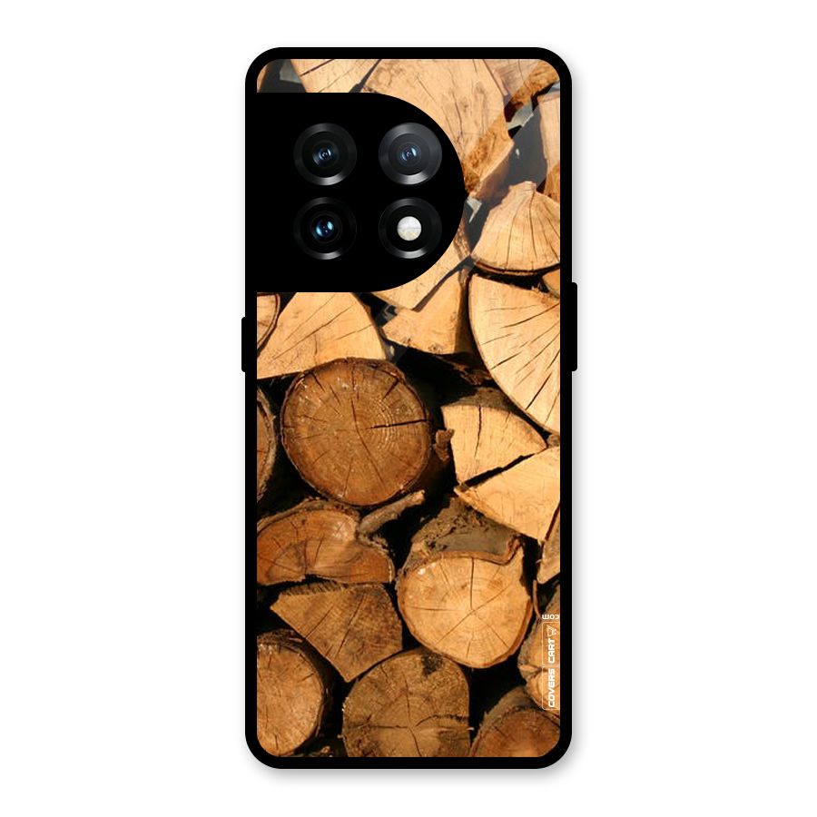 Wooden Logs Glass Back Case for OnePlus 11