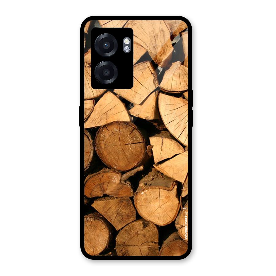 Wooden Logs Glass Back Case for Oppo K10 (5G)