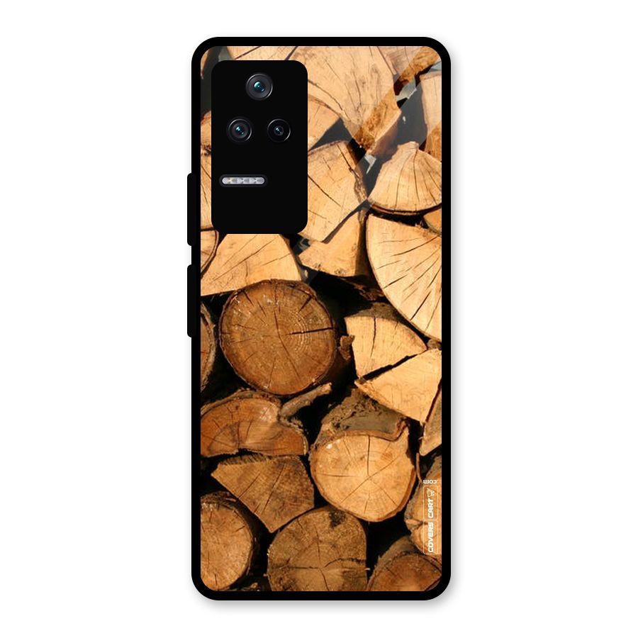 Wooden Logs Glass Back Case for Poco F4 5G