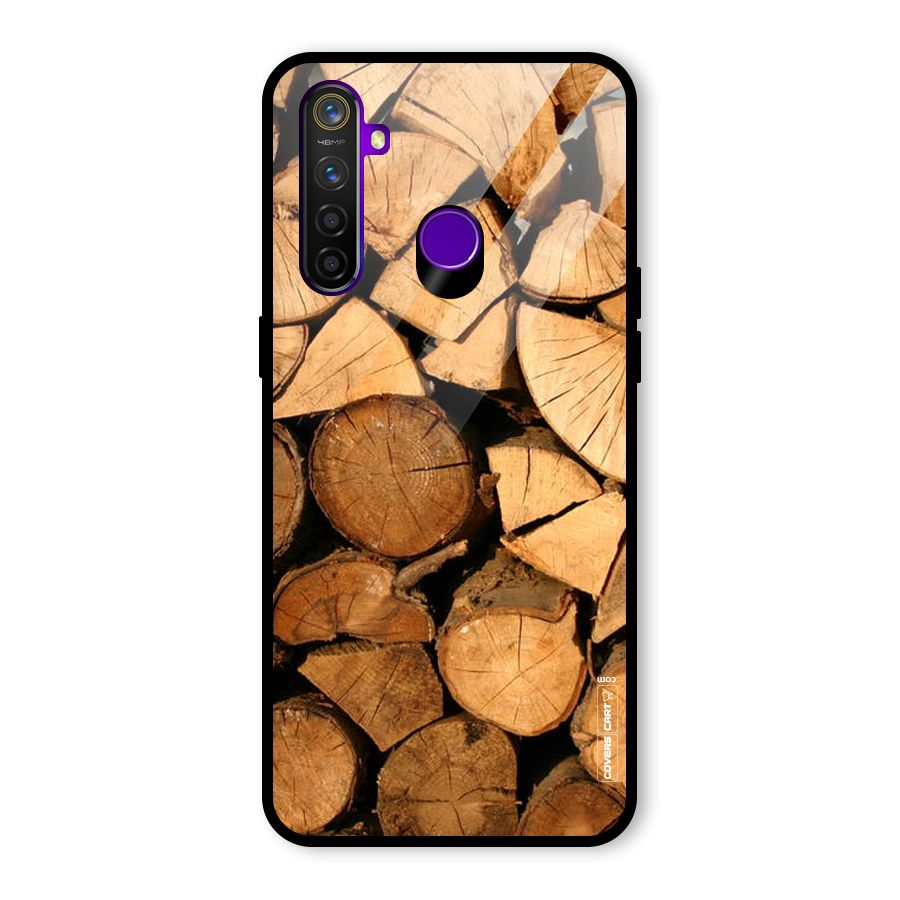 Wooden Logs Glass Back Case for Realme 5 Pro