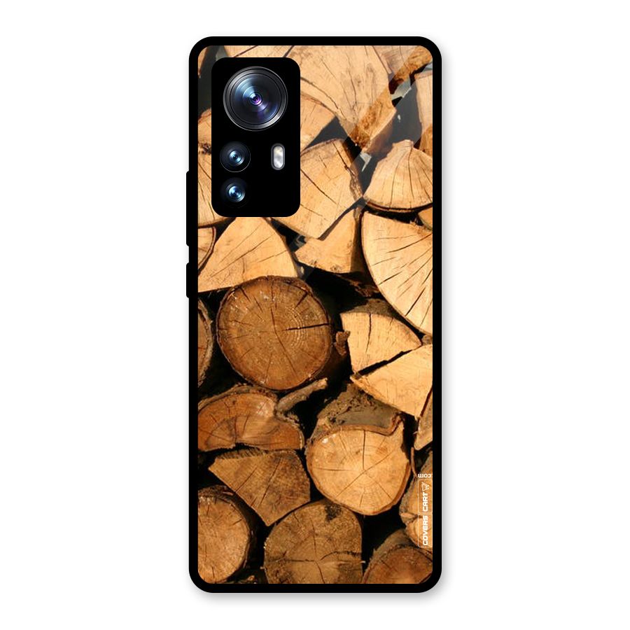 Wooden Logs Glass Back Case for Xiaomi 12 Pro