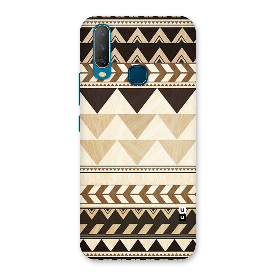 Wooden Printed Chevron Back Case for Vivo U10