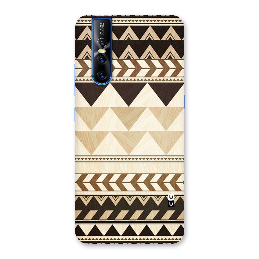 Wooden Printed Chevron Back Case for Vivo V15 Pro