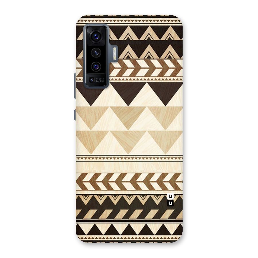 Wooden Printed Chevron Back Case for Vivo X50