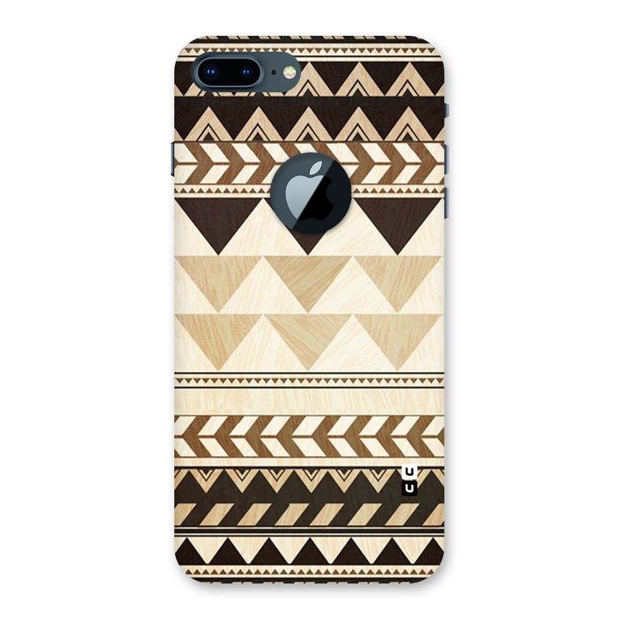Wooden Printed Chevron Back Case for iPhone 7 Plus Logo Cut