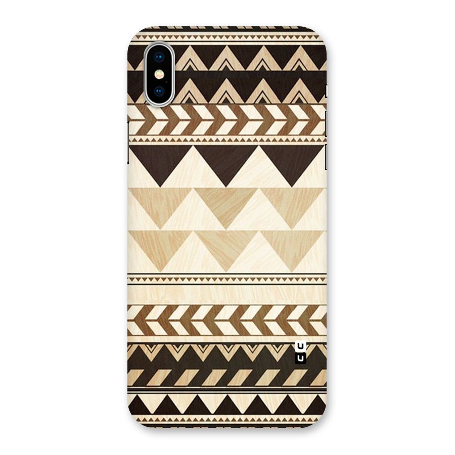Wooden Printed Chevron Back Case for iPhone XS