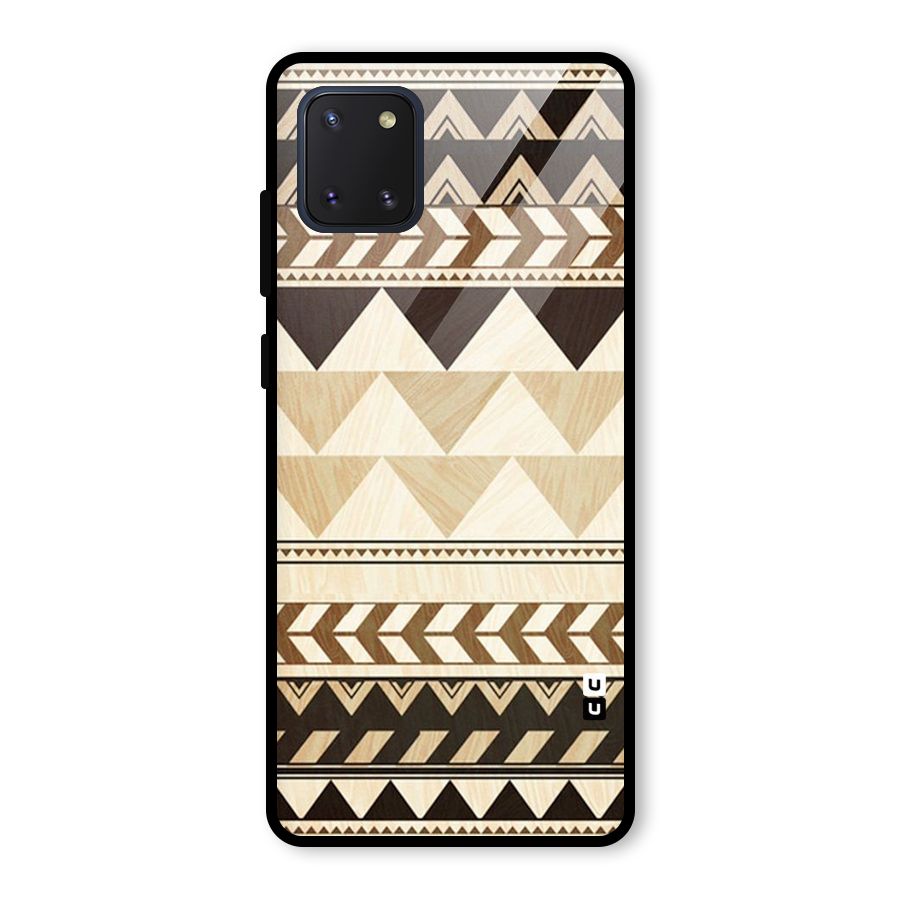 Wooden Printed Chevron Glass Back Case for Galaxy Note 10 Lite