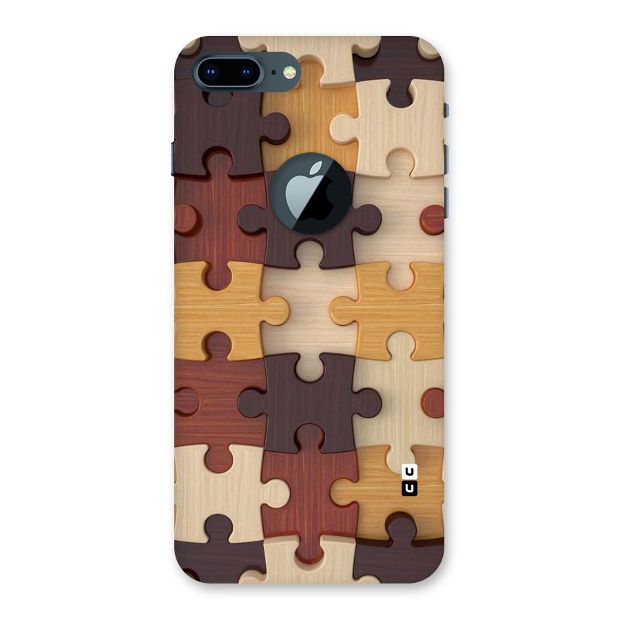 Wooden Puzzle (Printed) Back Case for iPhone 7 Plus Logo Cut
