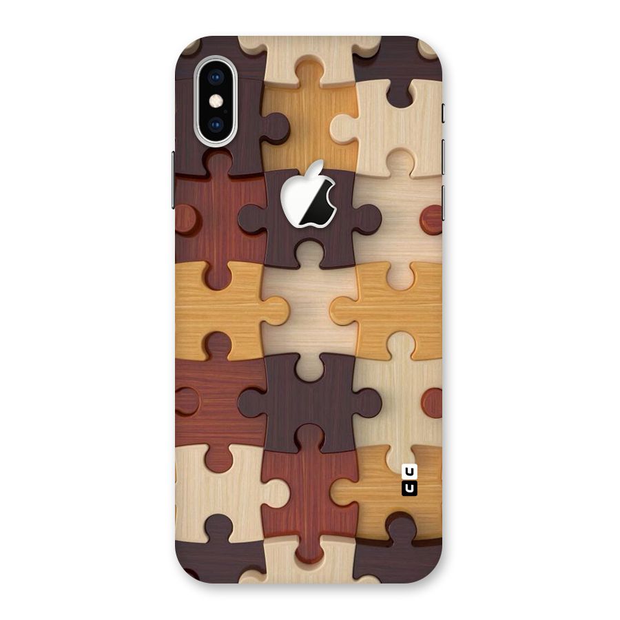 Wooden Puzzle (Printed) Back Case for iPhone XS Max Apple Cut
