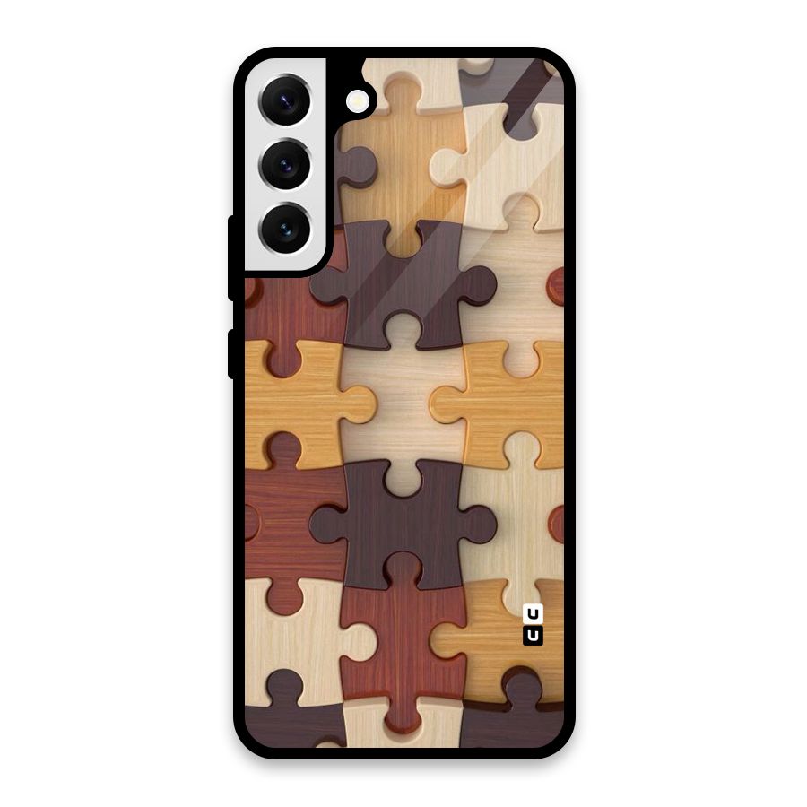 Wooden Puzzle (Printed) Glass Back Case for Galaxy S22 Plus 5G