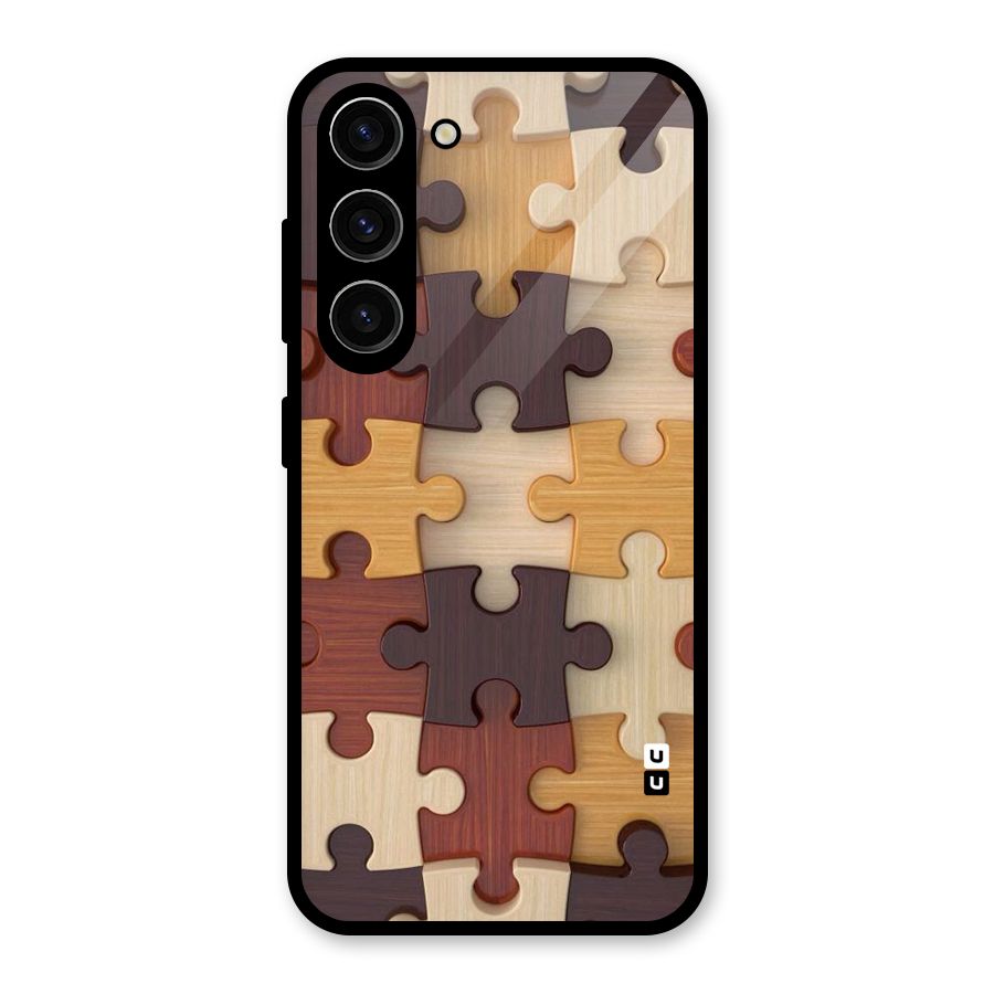 Wooden Puzzle (Printed) Glass Back Case for Galaxy S23