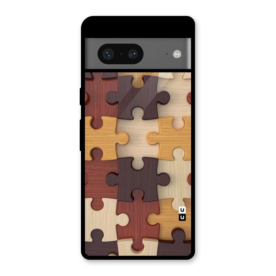 Wooden Puzzle (Printed) Glass Back Case for Google Pixel 7