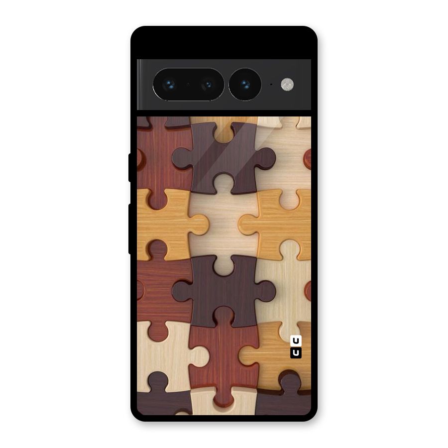 Wooden Puzzle (Printed) Glass Back Case for Google Pixel 7 Pro