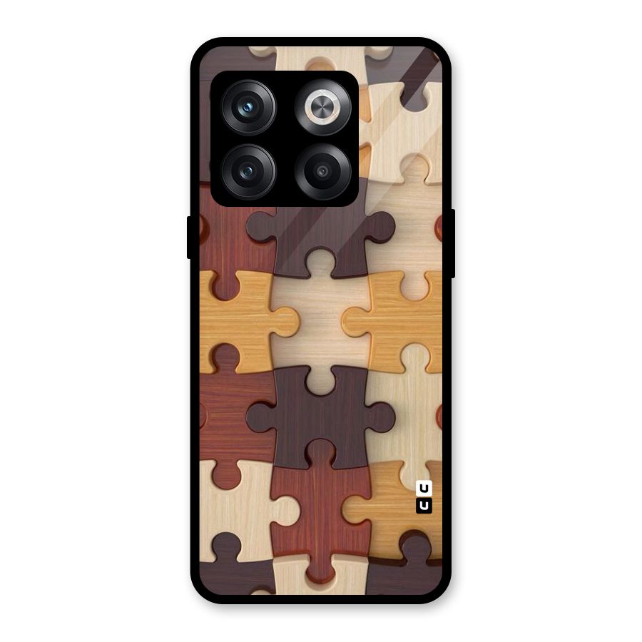 Wooden Puzzle (Printed) Glass Back Case for OnePlus 10T