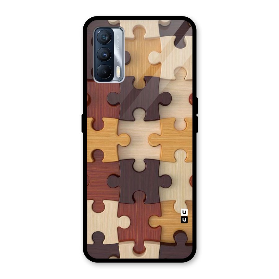 Wooden Puzzle (Printed) Glass Back Case for Realme X7