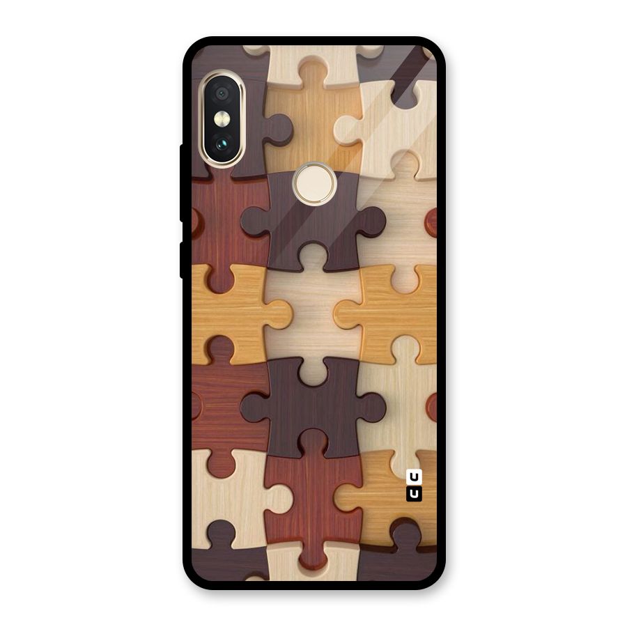 Wooden Puzzle (Printed) Glass Back Case for Redmi Note 5 Pro