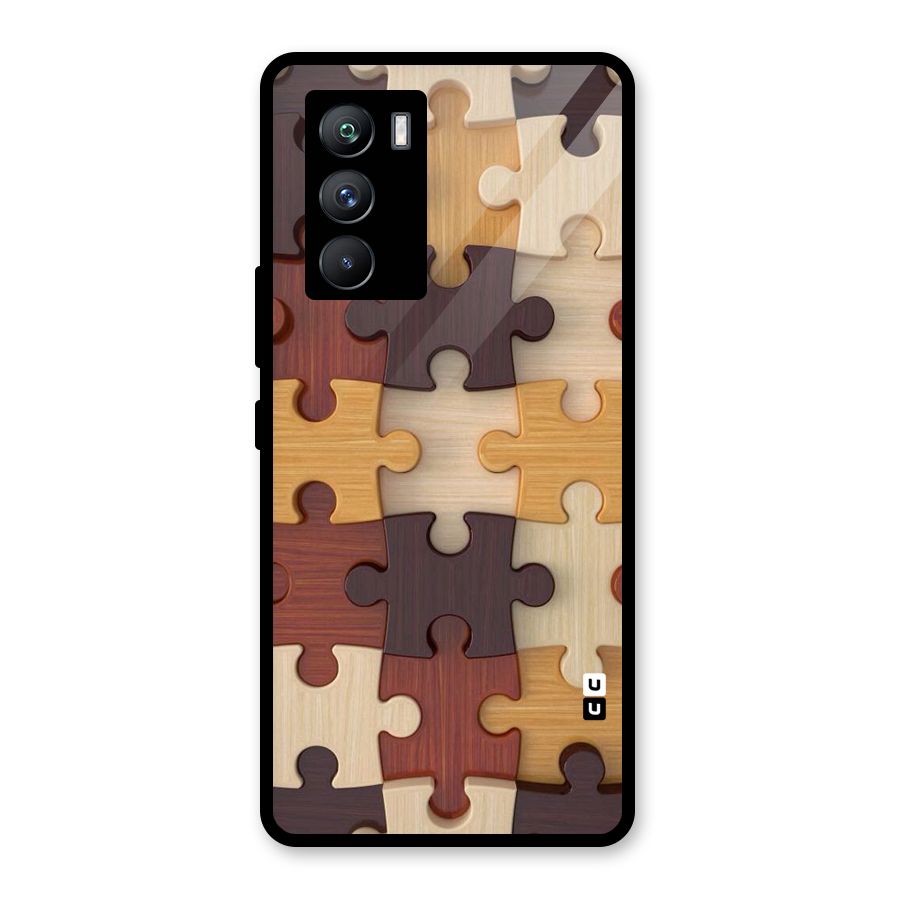Wooden Puzzle (Printed) Glass Back Case for Vivo iQOO 9 SE