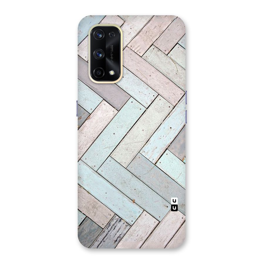 Wooden ZigZag Design Glass Back Case for Realme X7 Pro