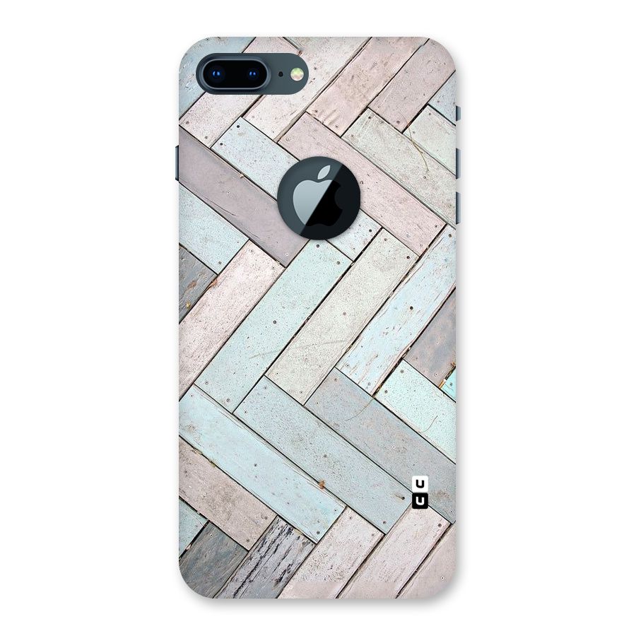 Wooden ZigZag Design Back Case for iPhone 7 Plus Logo Cut