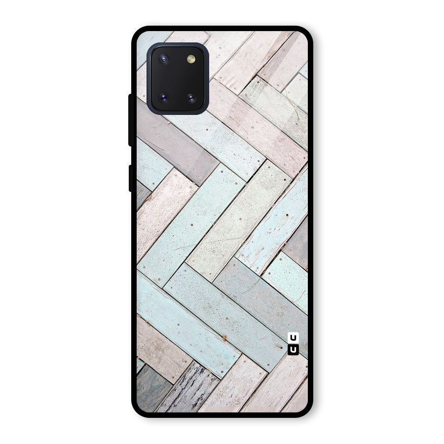 Wooden ZigZag Design Glass Back Case for Galaxy Note 10 Lite