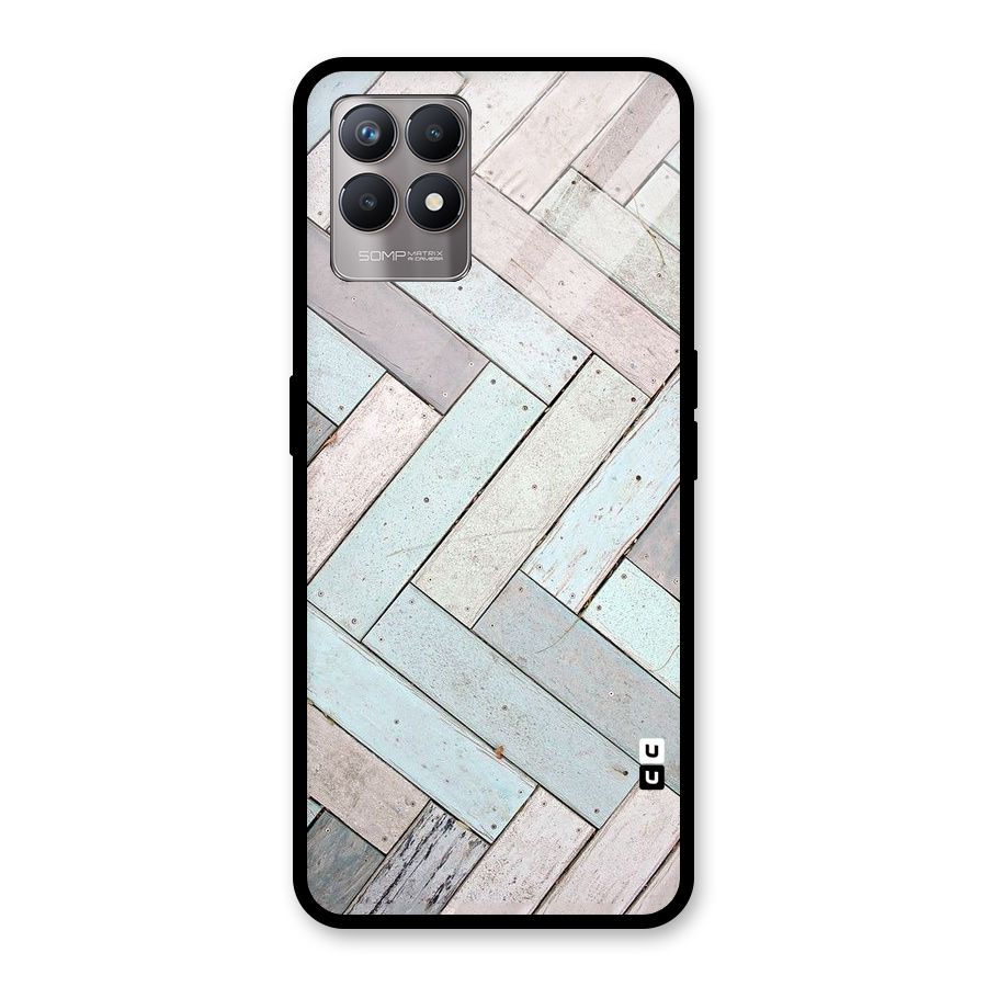 Wooden ZigZag Design Glass Back Case for Realme Narzo 50