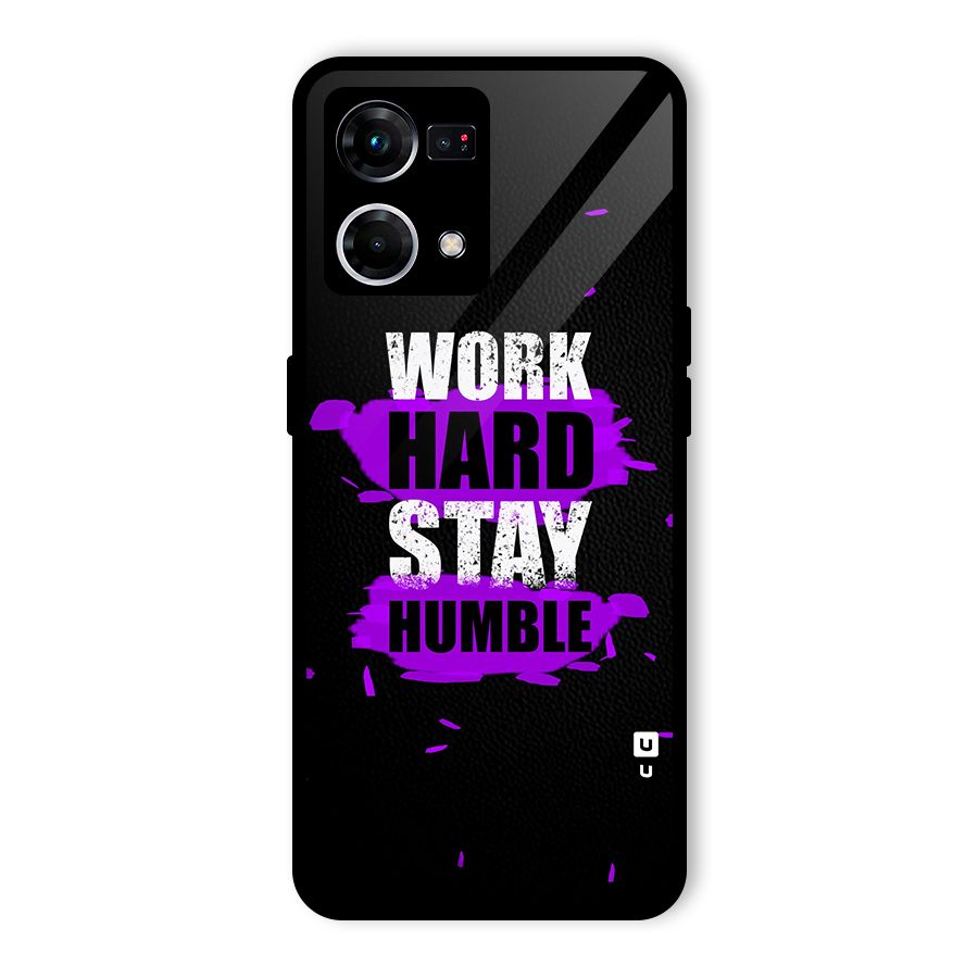Work Hard Stay Humble Glass Back Case for Oppo F21s Pro 4G