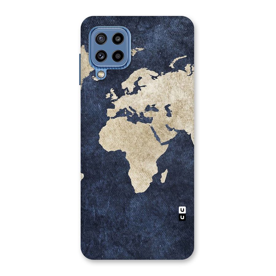 World Map Blue Gold Back Case for Galaxy M32