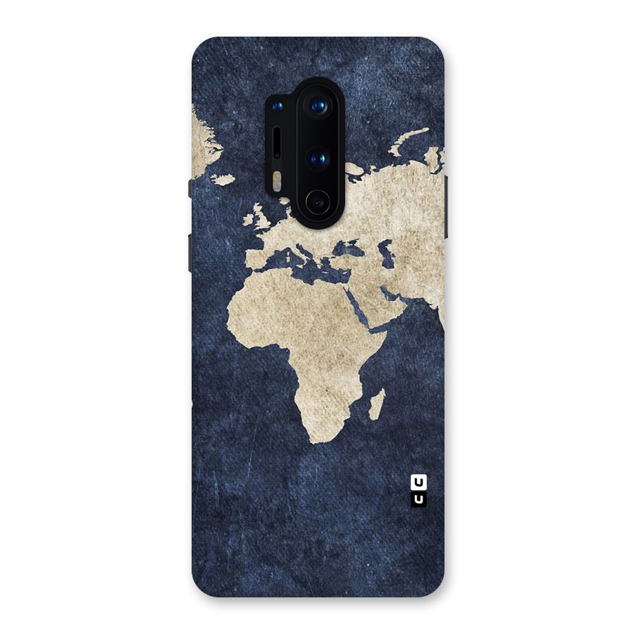 World Map Blue Gold Back Case for OnePlus 8 Pro