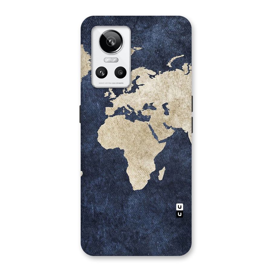 World Map Blue Gold Back Case for Realme GT Neo 3