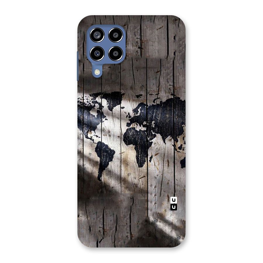 World Map Wood Design Back Case for Galaxy M53 5G