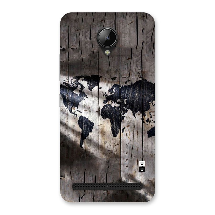 World Map Wood Design Back Case for Lenovo C2