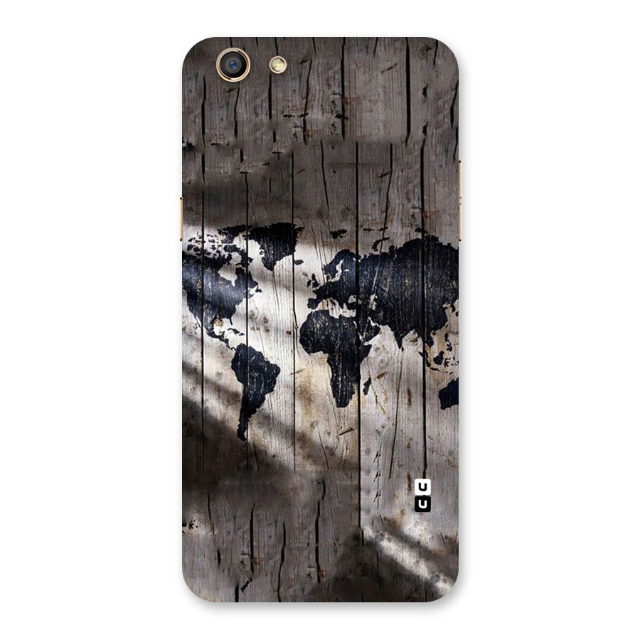 World Map Wood Design Back Case for Oppo F3