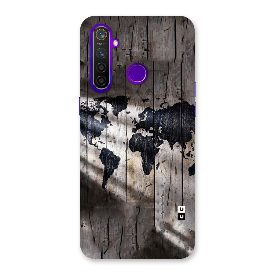 World Map Wood Design Back Case for Realme 5 Pro