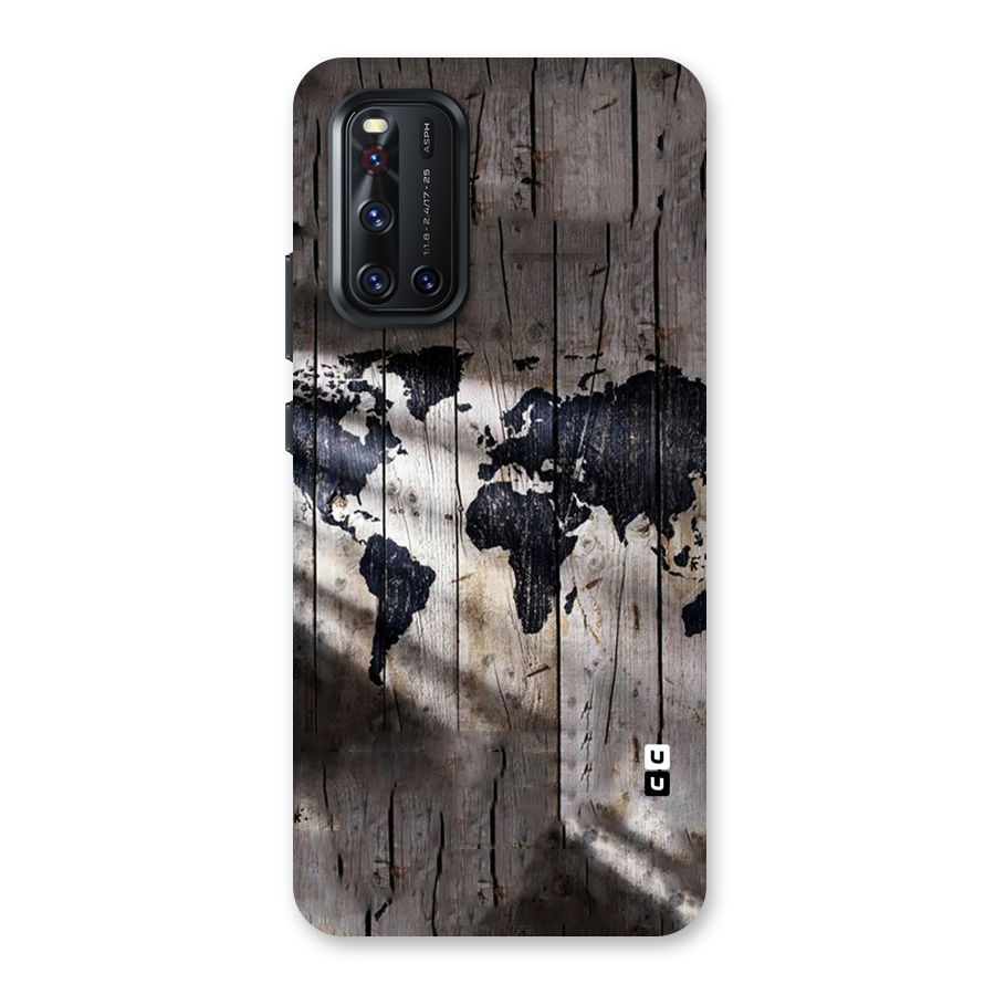 World Map Wood Design Back Case for Vivo V19