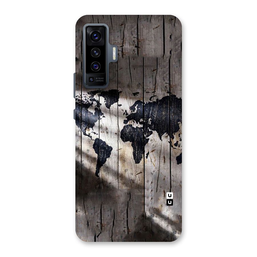 World Map Wood Design Back Case for Vivo X50