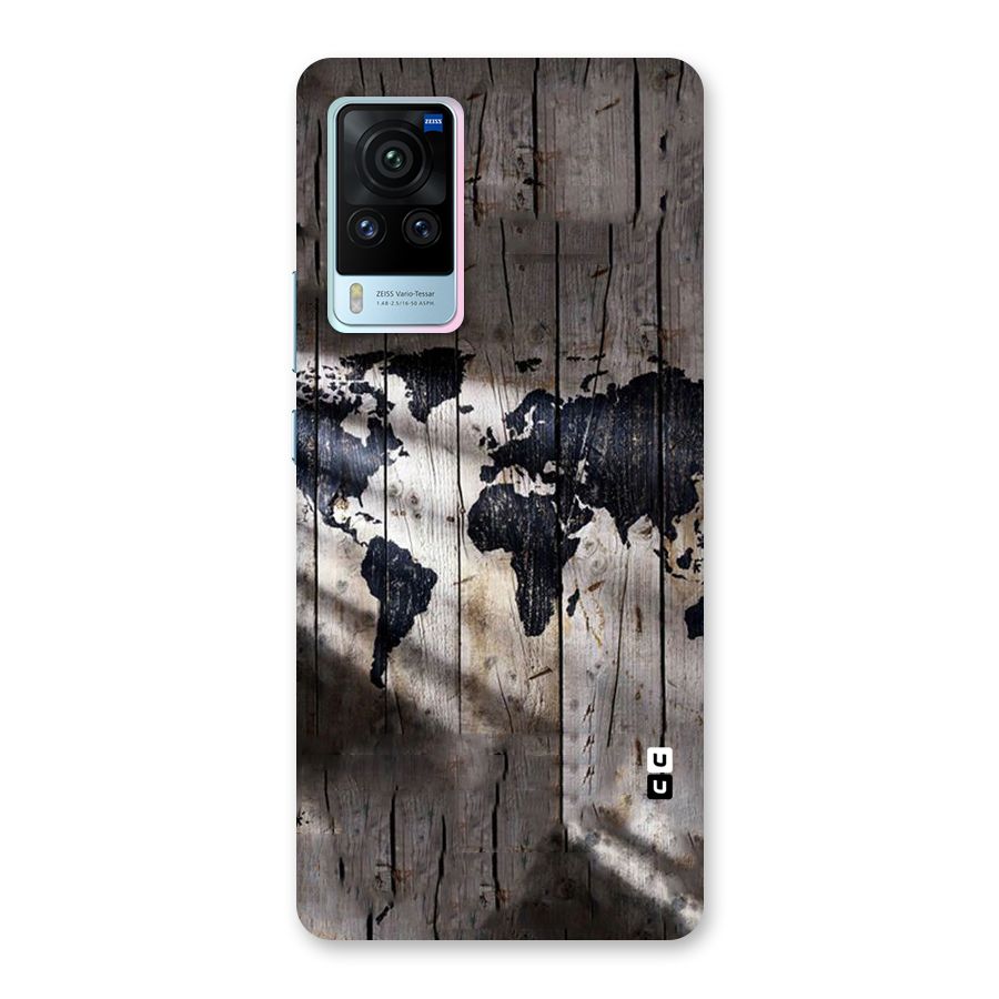 World Map Wood Design Back Case for Vivo X60 Pro