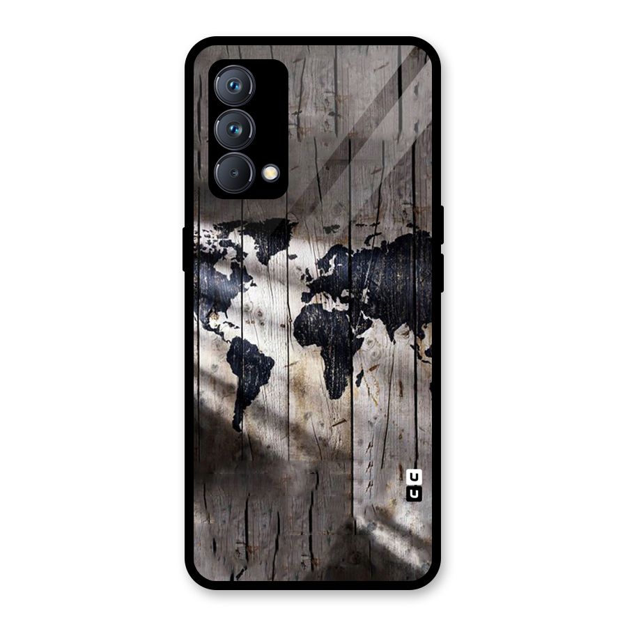 World Map Wood Design Glass Back Case for Realme GT Master Edition