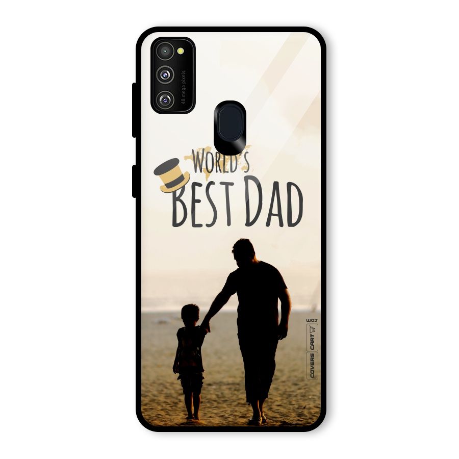Worlds Best Dad Glass Back Case for Galaxy M21